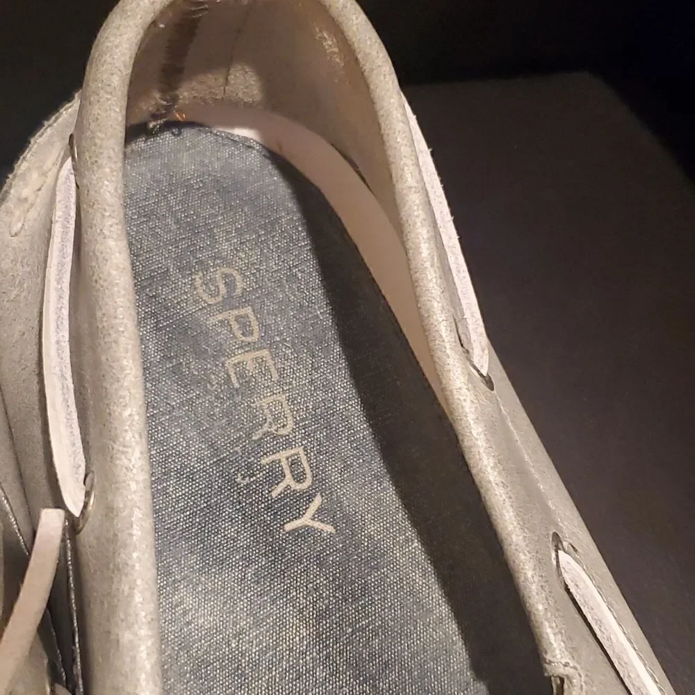 SPERRY Top - Sider Leather Grey Boat Shoes - Size 13‎